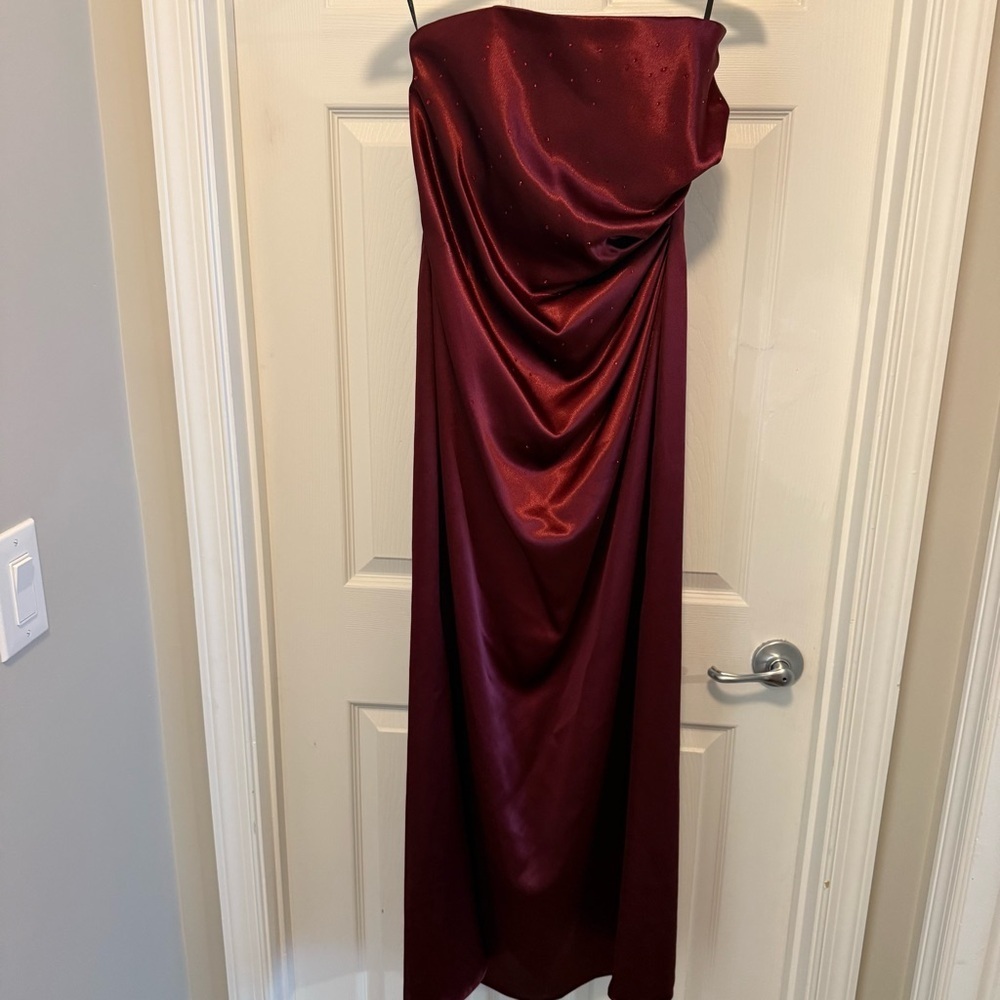 Like New Vintage Jessica McClintock Long Strapless Draped Evening Dress